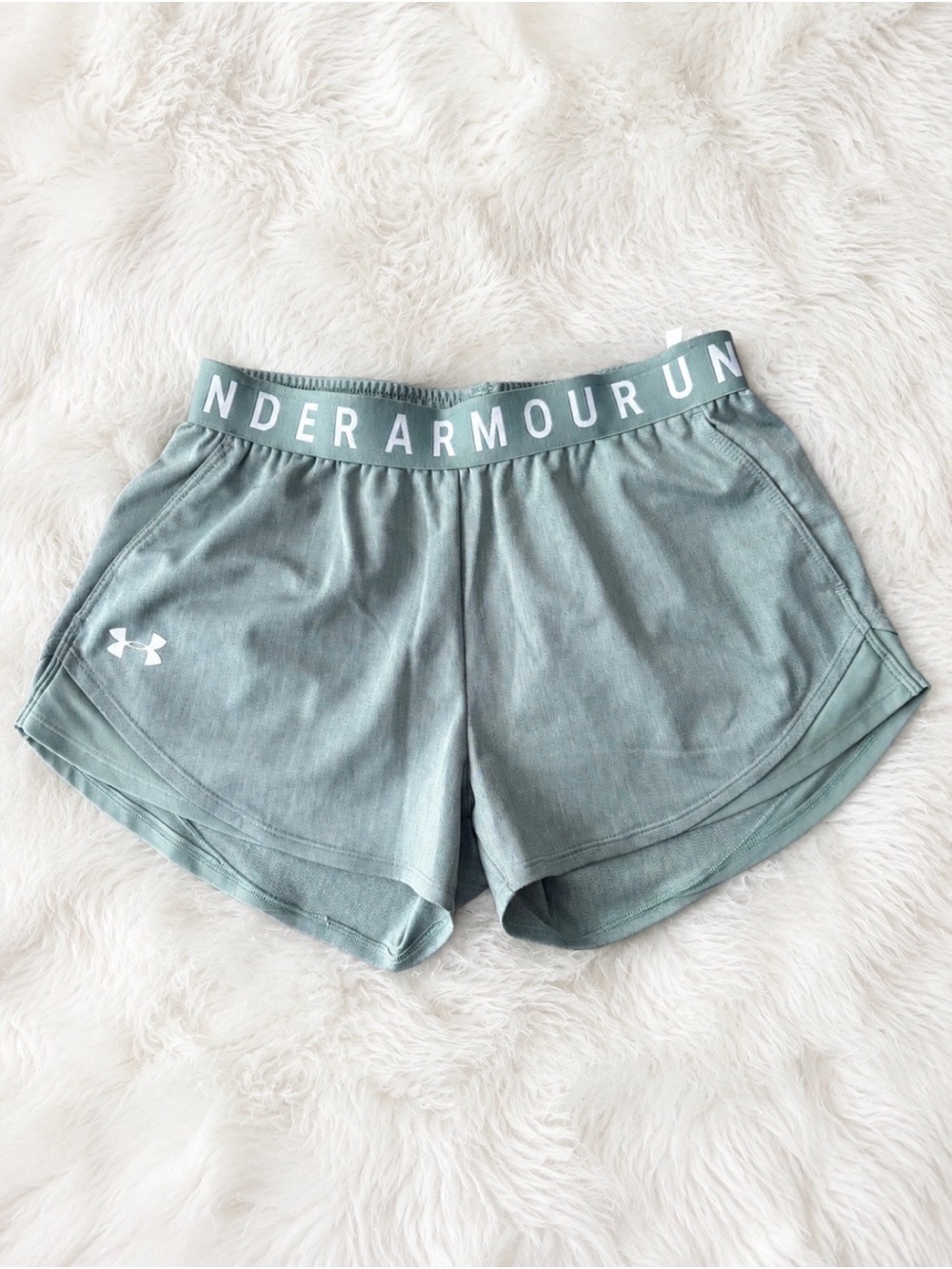 Under Armour Sage Green Women's Athletic Shorts - Picture 1 of 2
